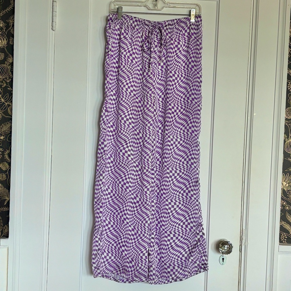 Lisa Says Gah x KJP Purple Warp Checker Bailey Set PJs - Picture 4 of 9